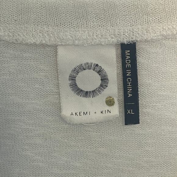 Anthropologie Akemi + Kin Ezri Asymmetrical Tunic Womens Large Ivory Burnout Top - Picture 6 of 9